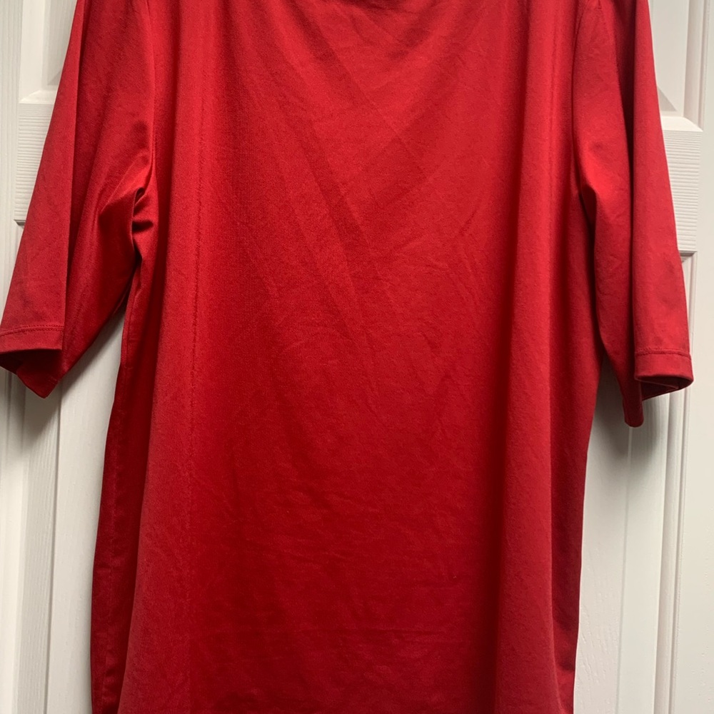 Bright Red Ladies Top with 1/2 length sleeve